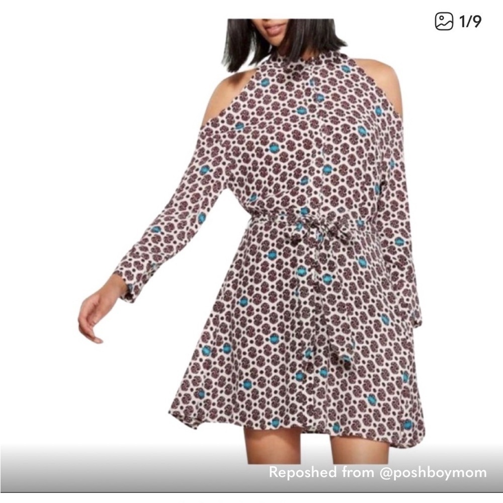 Maje Paris Ralinka Cold Shoulder Dress Button Down Mini Dress Boho Chic 2